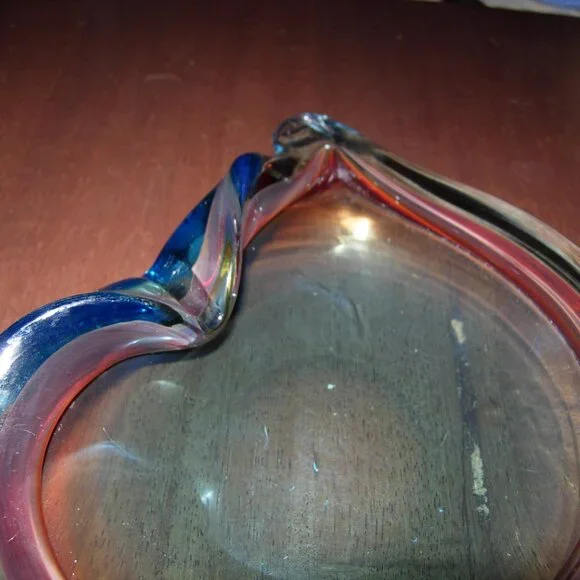 Vintage Murano Italian Glass MCM Console Bowl